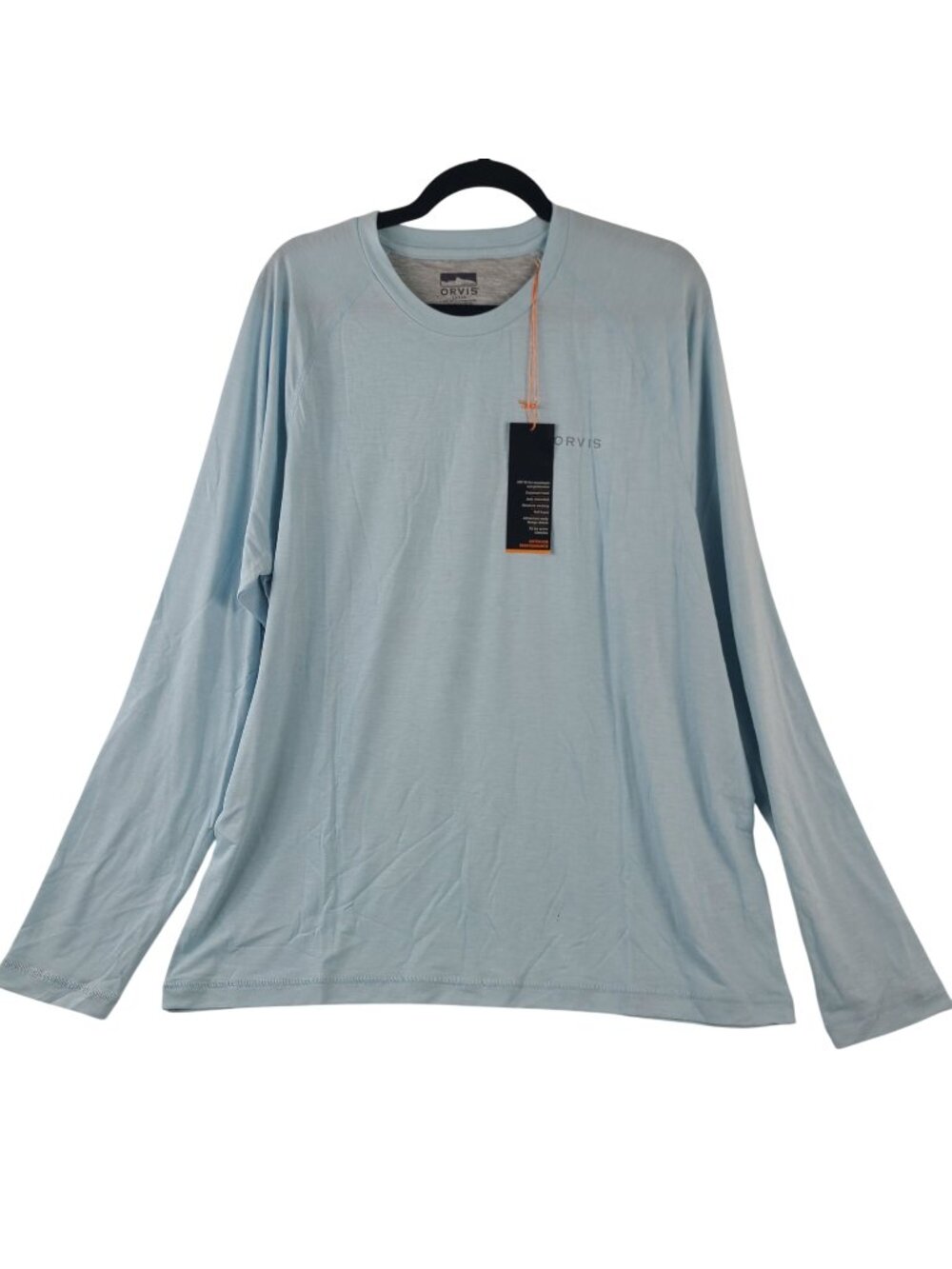 NEW Orvis Men's Dry Cast Blue Long-Sleeve Outdoor Performance Shirt UPF 50 Sz L